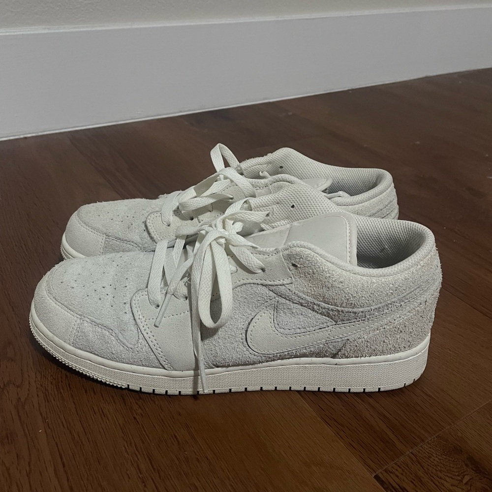 light grey suede jordans